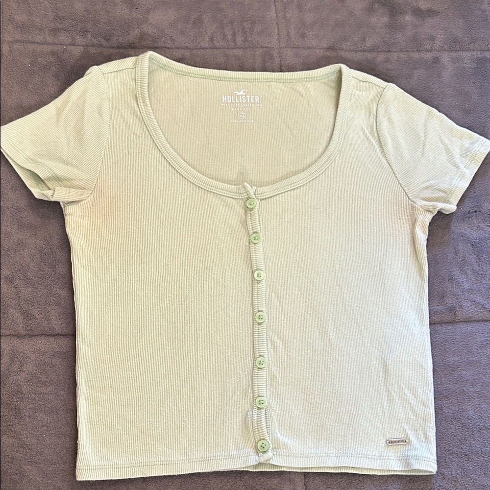 Hollister Mint Green Scoop Neck Top